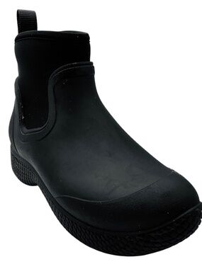 CELINE BLACK RUBBER ANKLE BOOTS
